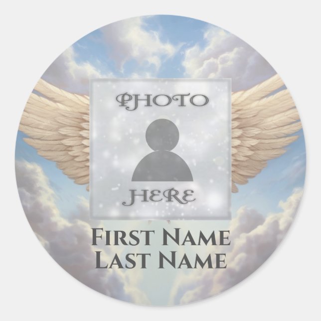Add Photo Memorial Classic Round Sticker (Front)