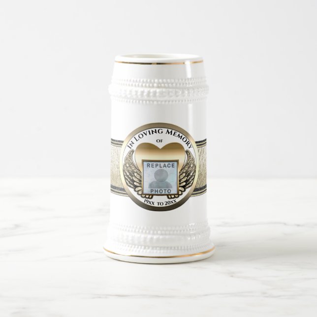 Add Photo Memorial Heart Beer Stein (Center)