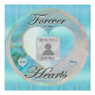 Add Photo Memorial Heart Faux Canvas Print