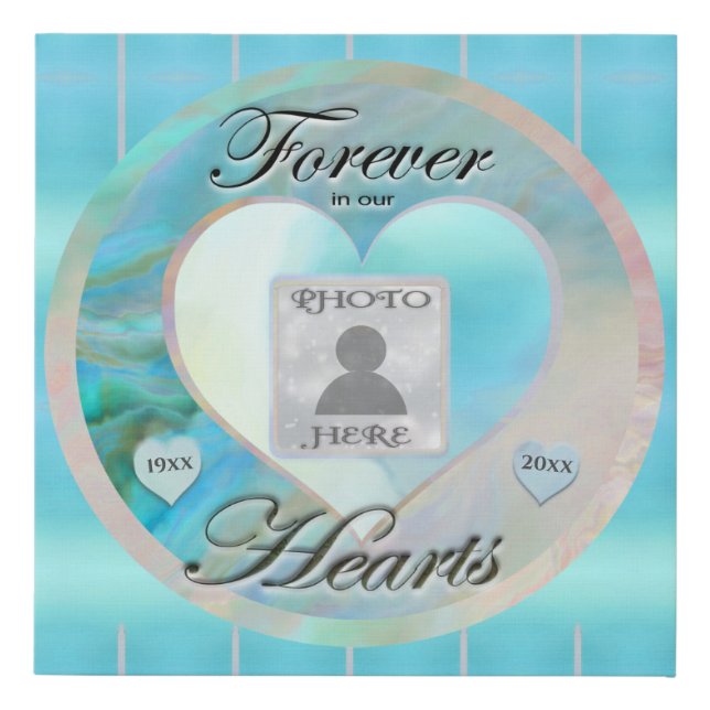 Add Photo Memorial Heart Faux Canvas Print (Front)