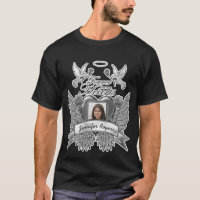 Add Photo Memorial with Heart and Doves in Silver T-Shirt