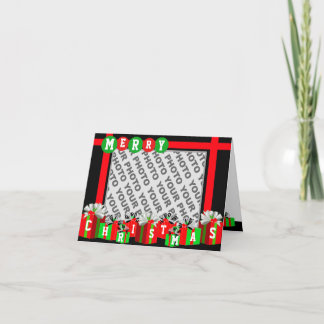 Add Photo Merry Christmas Card Gift Box