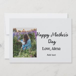 Add photo name classic elegant Happy mother's day Card