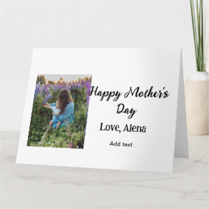 Add photo name classic elegant Happy mother's day  Card