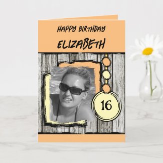 Add photo name orange yellow 16th birthday