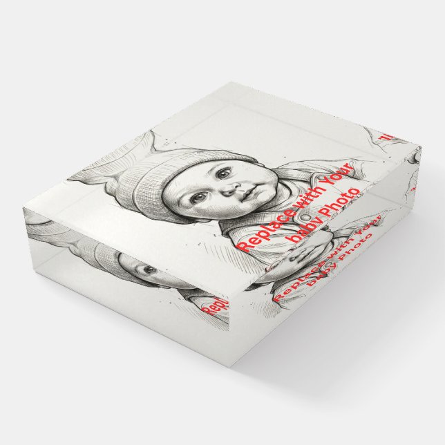 Add Photo One Of A Kind Personalized Paperweight (Angled)