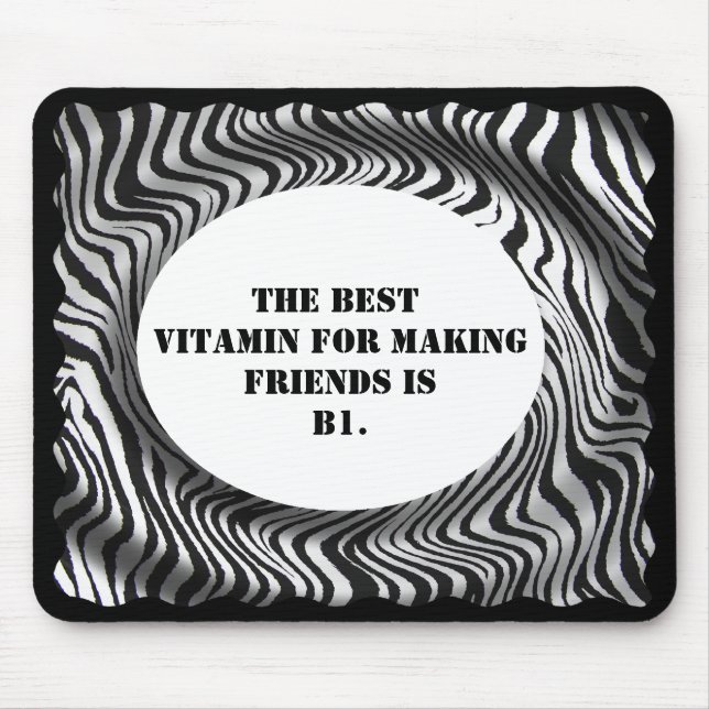 ADD PHOTO OR TEXT TO FRAME -MOUSEPAD-ZEBRA STRIPE MOUSE PAD (Front)