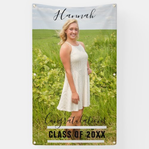 Add Photo Outdoor Graduation Party Banner