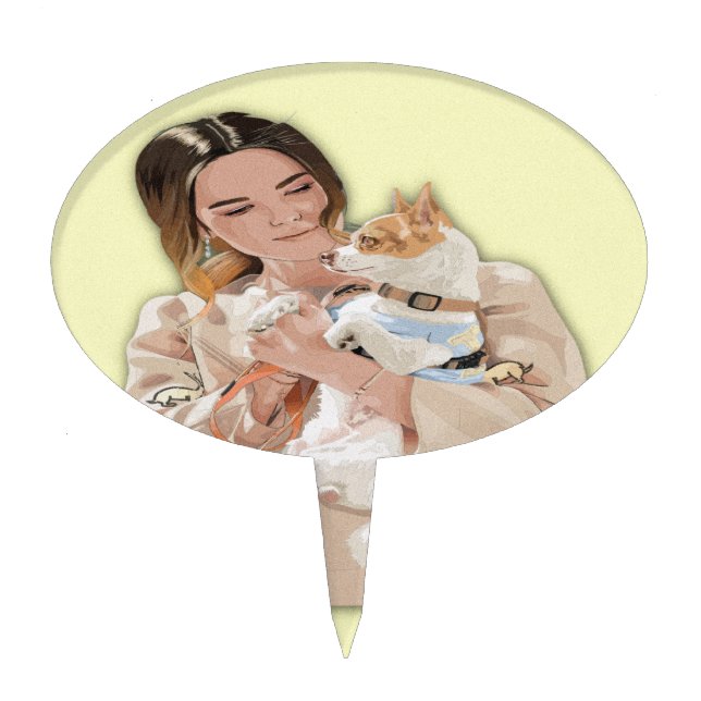 Add Photo Personalize Cake Topper (Front)