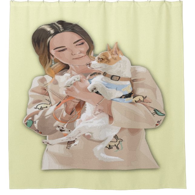 Add Photo Personalize Shower Curtain (Front)