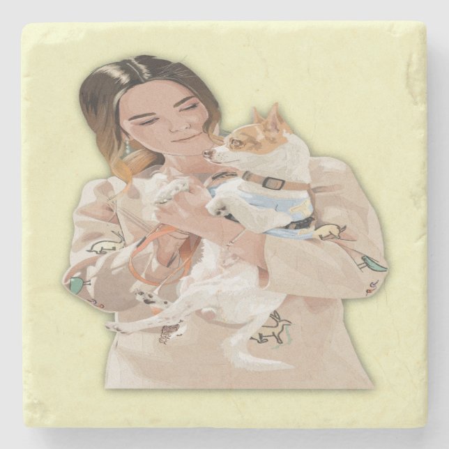 Add Photo Personalize Stone Coaster (Front)