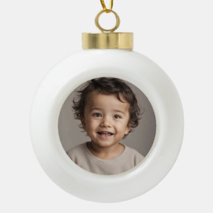 add photo - personalized ceramic ball christmas ornament