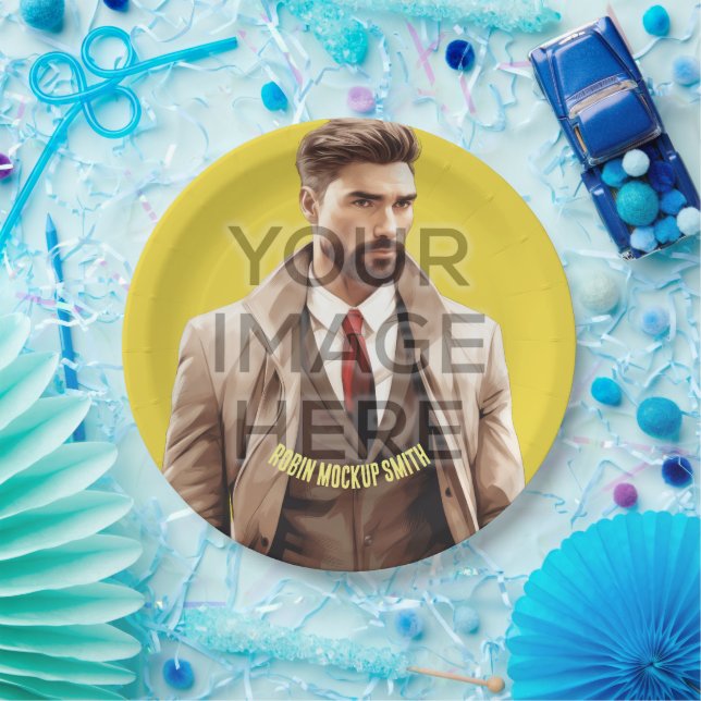 Add Photo Personalized Custom Paper Party Plates (Party)