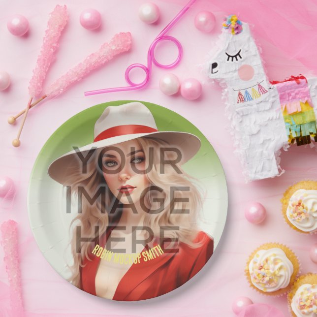Add Photo Personalized Custom Paper Party Plates (Party)