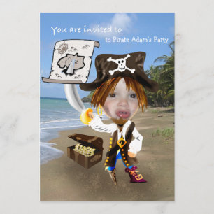 Add Photo - personalized pirate caricature Invitation