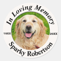 Add Photo Pet Memorial Classic Round Sticker