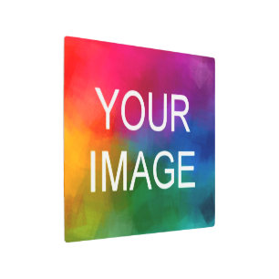 Add Photo Picture Image Business Logo Custom Sleek Metal Print