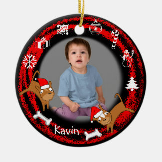 Add Photo Puppy Red Ornament