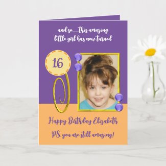 Add photo purple and orange 16th birthday