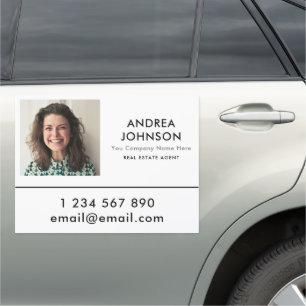 Add Photo Real Estate Agent Modern Realtor Broker  Car Magnet