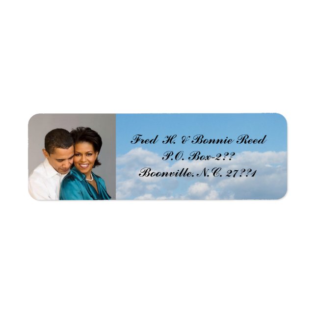 ADD PHOTO-RETURN ADDRESS LABEL (Front)