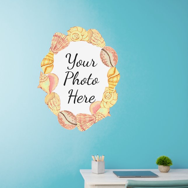Add Photo Sea Shell Coastal Beach 36" Oval Frame Wall Decal (Home Office)