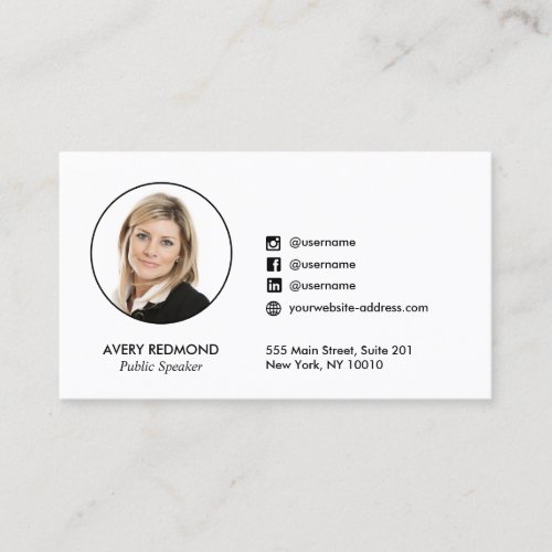 Add Photo Social Media Networking Business Card