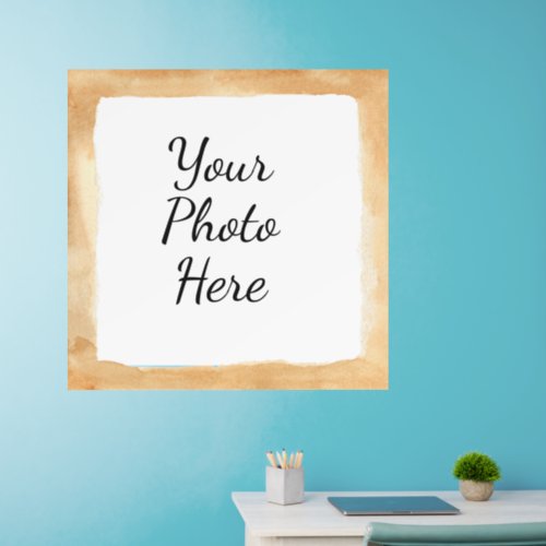 Add Photo Soft Brown Watercolor Photo Frame on 36 Wall Decal