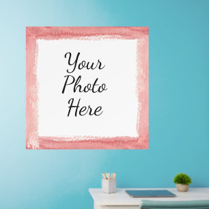 Add Photo Soft Pink Watercolor Photo Frame on 36"  Wall Decal