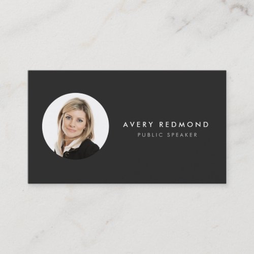 Add Photo Template For Professionals Modern Black Business Card