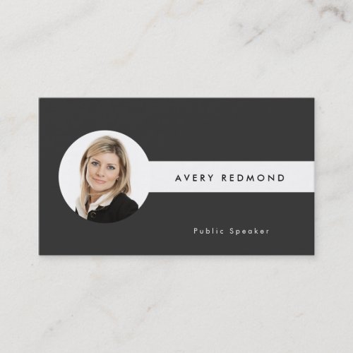 Add Photo Template Professionals Black and White Business Card