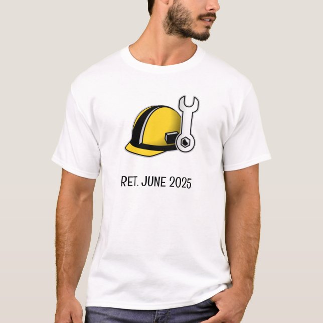 Add Photo Text Custom Retired Construction Worker T-Shirt (Front)
