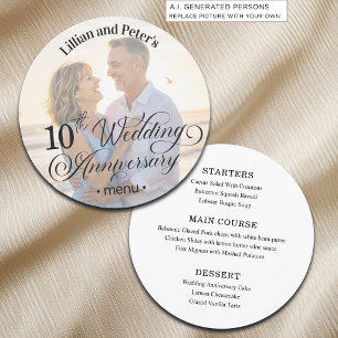 Add Photo Text Overlay 10th Wedding Anniversary  Menu