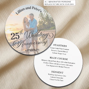 Add Photo Text Overlay 25th Wedding Anniversary  Menu