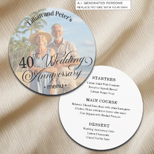 Add Photo Text Overlay 40th Wedding Anniversary  Menu
