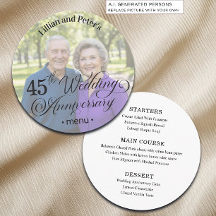 Add Photo Text Overlay 45th Wedding Anniversary  Menu