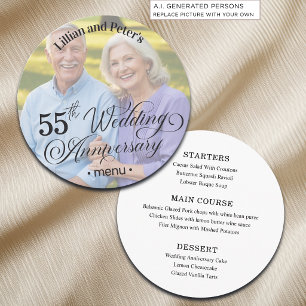 Add Photo Text Overlay 55th Wedding Anniversary  Menu