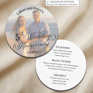Add Photo Text Overlay 5th Wedding Anniversary  Menu