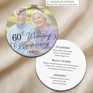 Add Photo Text Overlay 60th Wedding Anniversary  Menu