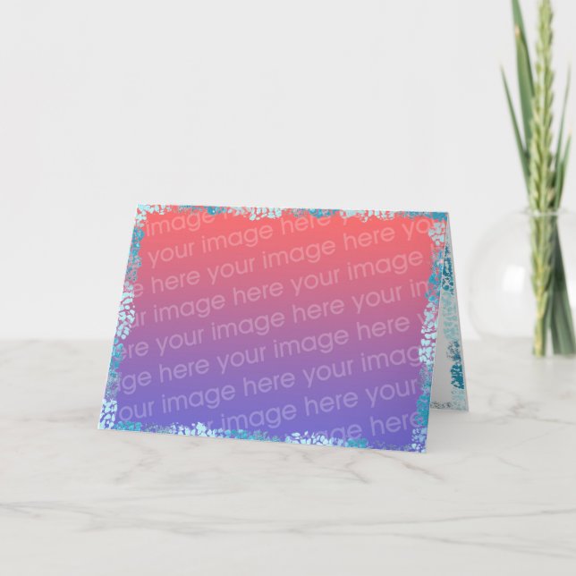 Add Photo to Blue Spots and Sparkles Frame Cards (Front)