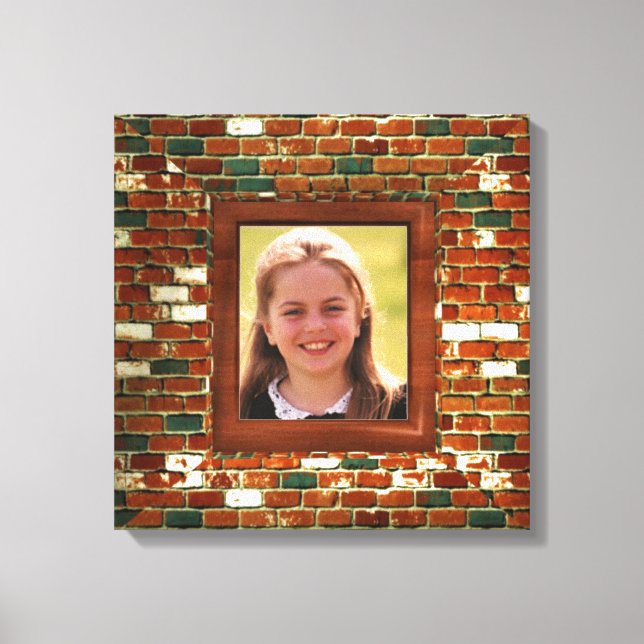 Add photo to Brick illusion  wrapped canvas print (Front)