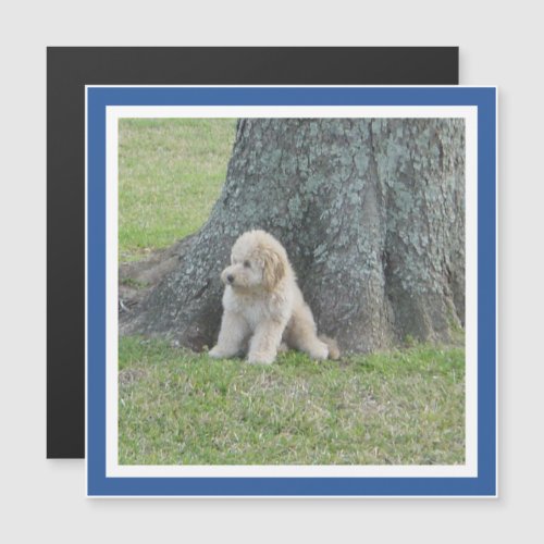 Add Photo to Square Template Royal Blue Magnet