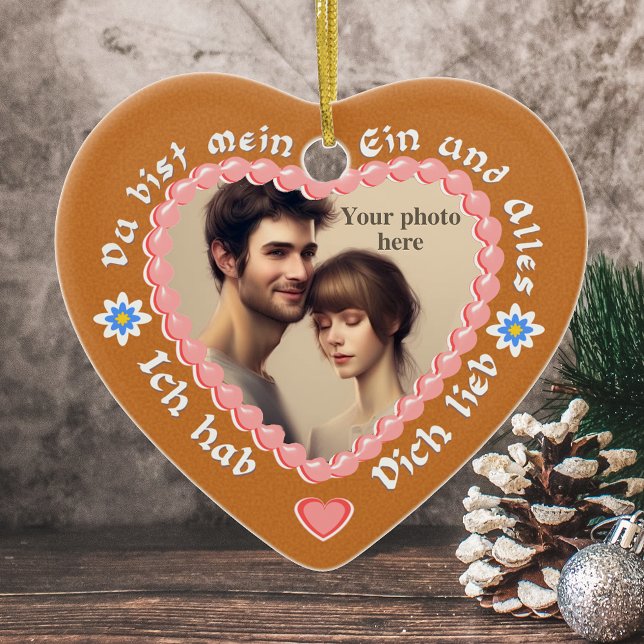 Add Photo to this Romantic German 'Lebkuchen' Ceramic Ornament (Creator Uploaded)