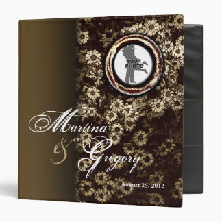 Add Photo Wedding Binder Gold Floral