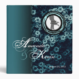 Add Photo Wedding Binder Teal Floral