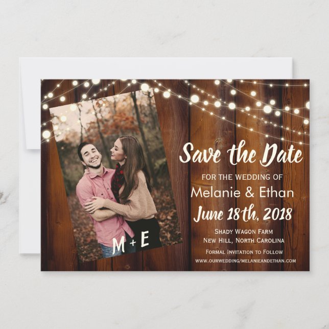 ADD PHOTO - Wedding Save The Date Invitation (Front)