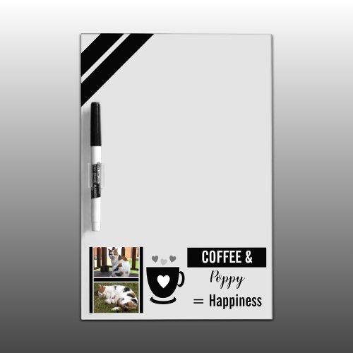 Add photos cat pet coffee lover black dry erase board