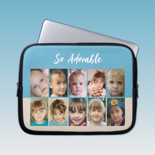 Add photos collage so adorable blue sand laptop sleeve