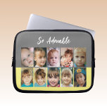 Add photos collage so adorable yellow grey laptop sleeve<br><div class="desc">Laptop sleeve gift idea.
So adorable.
Replace the 10 photos with your own.
Yellow,  grey and white</div>