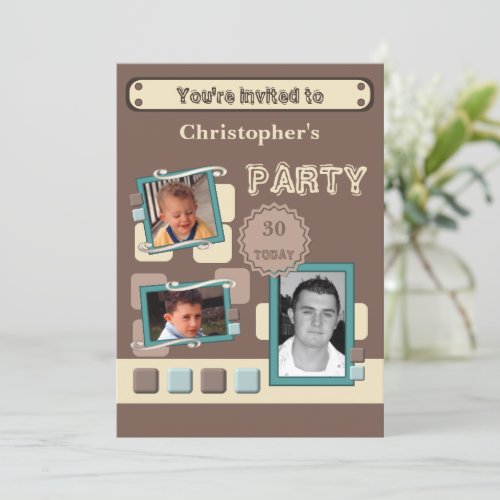 Add photos for men any age brown 30th party
